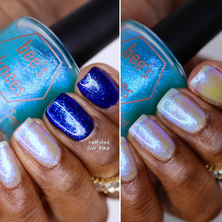 Image provided for Bee's Knees by a paid swatcher featuring the nail polish " Youth "