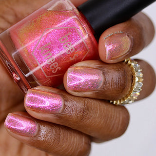 Image provided for Bee's Knees by a paid swatcher featuring the nail polish " Luck "
