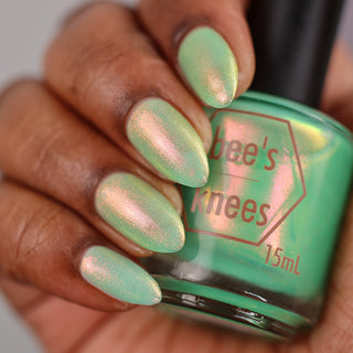 Image provided for Bee's Knees by a paid swatcher featuring the nail polish " I Will Be Your Undoing "
