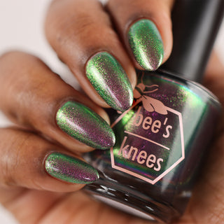Image provided for Bee's Knees by a paid swatcher featuring the nail polish " I Would Demand a Companion "