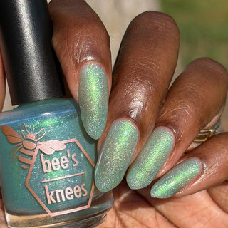 Image provided for Bee's Knees by a paid swatcher featuring the nail polish " Seafoam in my Blood "