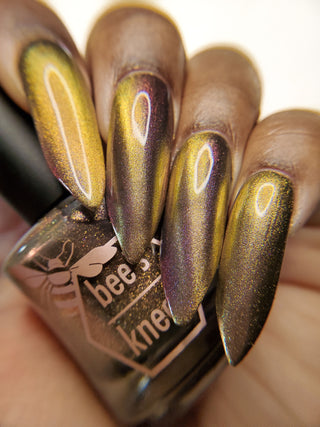 Image provided for Bee's Knees by a paid swatcher featuring the nail polish " We can Both be Human "