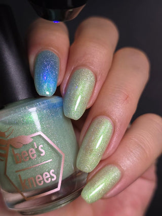 Image provided for Bee's Knees by a paid swatcher featuring the nail polish " Seafoam in my Blood "