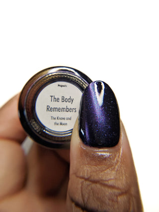 Image provided for Bee's Knees by a paid swatcher featuring the nail polish " The Body Remembers "