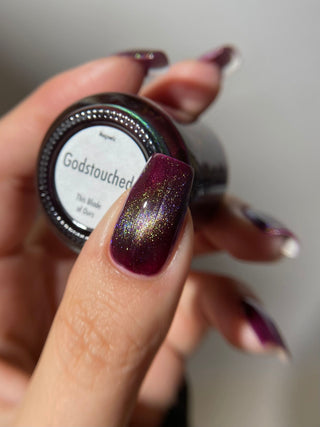 Image provided for Bee's Knees by a paid swatcher featuring the nail polish " Godstouched "
