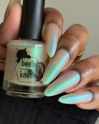Image provided for Bee's Knees by a paid swatcher featuring the nail polish " Judgy Carlisle "