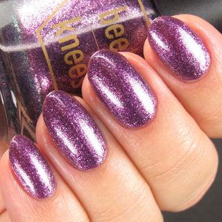 Image provided for Bee's Knees by a paid swatcher featuring the nail polish " Nevermore "