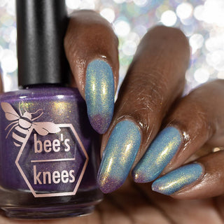 Image provided for Bee's Knees by a paid swatcher featuring the nail polish " Let the Ocean Take Me "