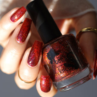 Image provided for Bee's Knees by a paid swatcher featuring the nail polish " Chained to the Desk "