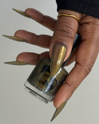 Image provided for Bee's Knees by a paid swatcher featuring the nail polish " Lord Percival the Second "