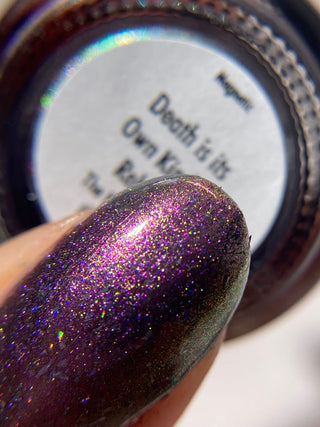 Image provided for Bee's Knees by a paid swatcher featuring the nail polish " Death is its Own Kind of Rebirth "