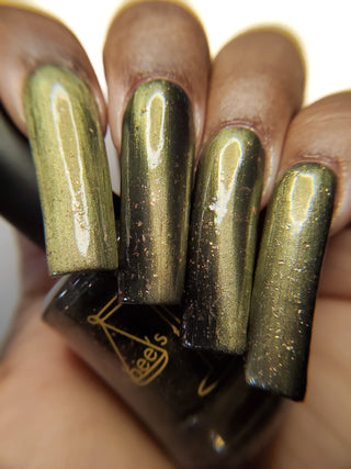 Image provided for Bee's Knees by a paid swatcher featuring the nail polish " Stormfall "