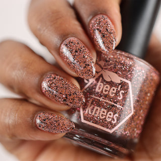 Image provided for Bee's Knees by a paid swatcher featuring the nail polish " My Place was Never in this World "