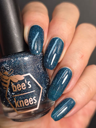 Image provided for Bee's Knees by a paid swatcher featuring the nail polish " From the Depths "