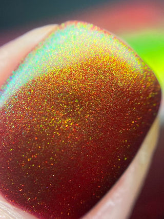 Image provided for Bee's Knees by a paid swatcher featuring the nail polish " The Bar is in Hell "