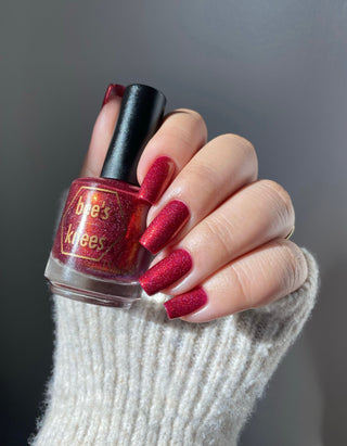 Image provided for Bee's Knees by a paid swatcher featuring the nail polish " Happy Hunting "