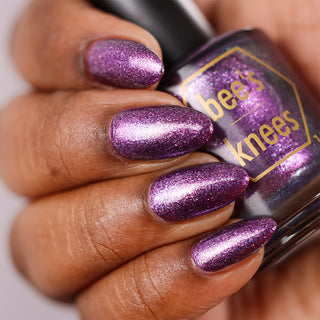 Image provided for Bee's Knees by a paid swatcher featuring the nail polish " Nevermore "