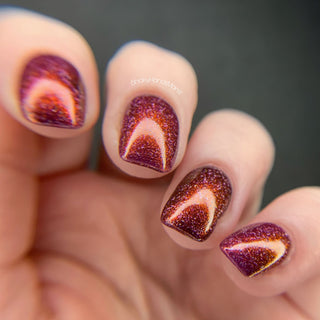 Image provided for Bee's Knees by a paid swatcher featuring the nail polish " A Fever in the Night "
