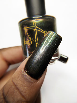 Image provided for Bee's Knees by a paid swatcher featuring the nail polish " Thank You for Choosing Me "