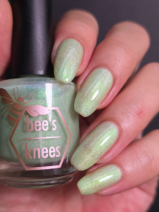 Image provided for Bee's Knees by a paid swatcher featuring the nail polish " Seafoam in my Blood "