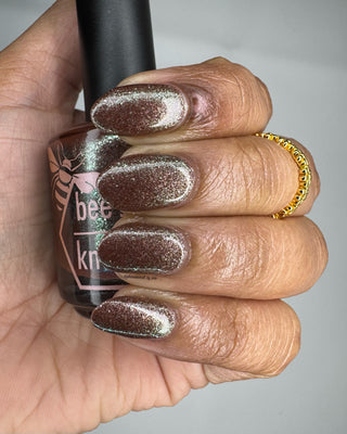 Image provided for Bee's Knees by a paid swatcher featuring the nail polish " Tend the Flames "