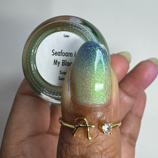 Image provided for Bee's Knees by a paid swatcher featuring the nail polish " Seafoam in my Blood "