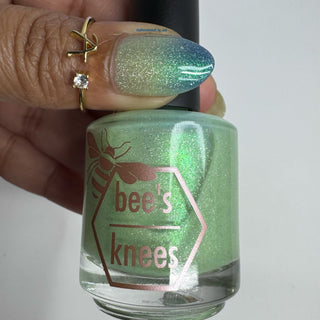 Image provided for Bee's Knees by a paid swatcher featuring the nail polish " Seafoam in my Blood "