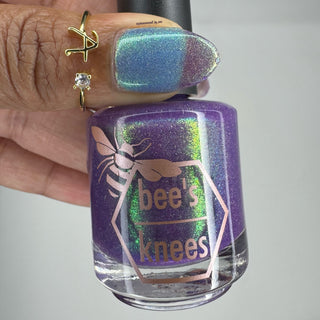 Image provided for Bee's Knees by a paid swatcher featuring the nail polish " Let the Ocean Take Me "