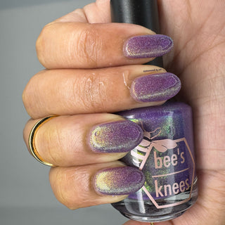 Image provided for Bee's Knees by a paid swatcher featuring the nail polish " Let the Ocean Take Me "