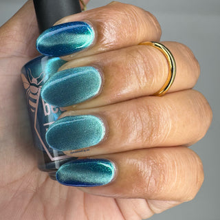 Image provided for Bee's Knees by a paid swatcher featuring the nail polish " I Can't Drown my Demons they Know How to Swim "