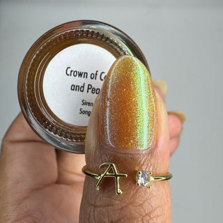 Image provided for Bee's Knees by a paid swatcher featuring the nail polish " Crown of Coral and Pearls "