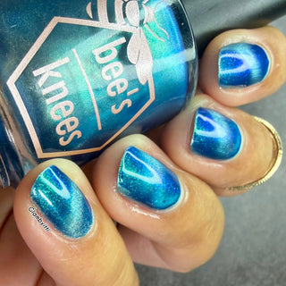 Image provided for Bee's Knees by a paid swatcher featuring the nail polish " I Can't Drown my Demons they Know How to Swim "