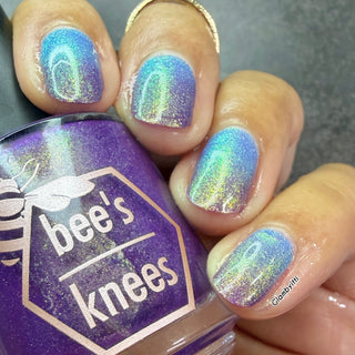 Image provided for Bee's Knees by a paid swatcher featuring the nail polish " Let the Ocean Take Me "
