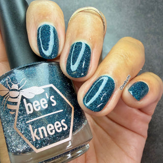 Image provided for Bee's Knees by a paid swatcher featuring the nail polish " From the Depths "