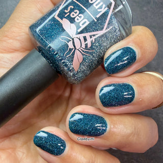 Image provided for Bee's Knees by a paid swatcher featuring the nail polish " From the Depths "