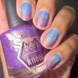 Image provided for Bee's Knees by a paid swatcher featuring the nail polish " Let the Ocean Take Me "