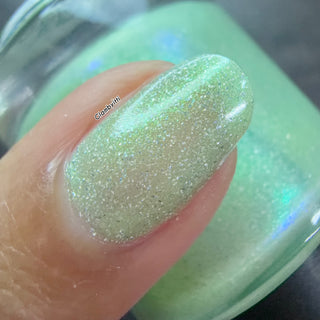 Image provided for Bee's Knees by a paid swatcher featuring the nail polish " Seafoam in my Blood "