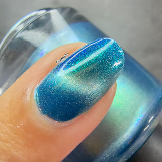Image provided for Bee's Knees by a paid swatcher featuring the nail polish " I Can't Drown my Demons they Know How to Swim "