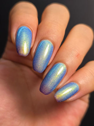 Image provided for Bee's Knees by a paid swatcher featuring the nail polish " Let the Ocean Take Me "