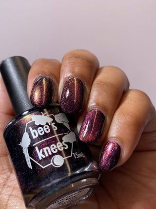 Image provided for Bee's Knees by a paid swatcher featuring the nail polish " Have Care for My Virtue "