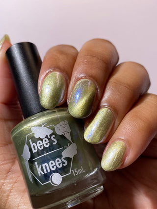 Image provided for Bee's Knees by a paid swatcher featuring the nail polish " There is Nothing But Stone "