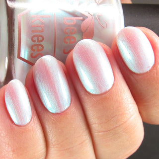 Image provided for Bee's Knees by a paid swatcher featuring the nail polish " Only Monsters Play God "