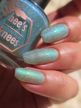 Image provided for Bee's Knees by a paid swatcher featuring the nail polish " Seafoam in my Blood "