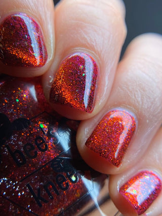 Image provided for Bee's Knees by a paid swatcher featuring the nail polish " Chained to the Desk "