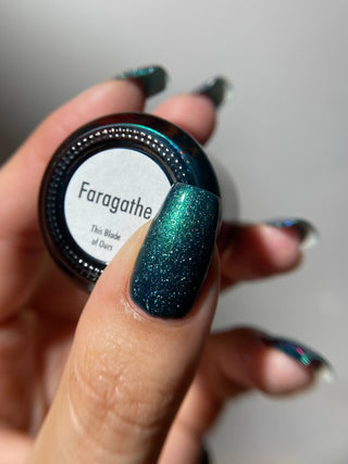 Image provided for Bee's Knees by a paid swatcher featuring the nail polish " Faragathe "