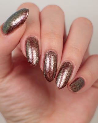 Image provided for Bee's Knees by a paid swatcher featuring the nail polish " Tend the Flames "