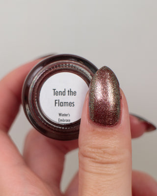 Image provided for Bee's Knees by a paid swatcher featuring the nail polish " Tend the Flames "