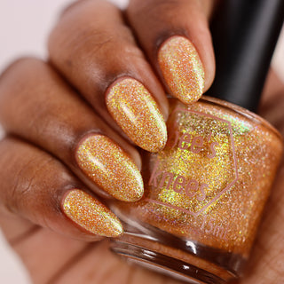 Image provided for Bee's Knees by a paid swatcher featuring the nail polish " The Golden Path "