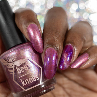 Image provided for Bee's Knees by a paid swatcher featuring the nail polish " The Sharper the Teeth "