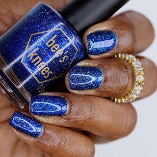 Image provided for Bee's Knees by a paid swatcher featuring the nail polish " Game Playing Deviant "